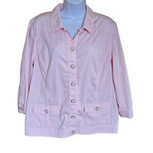 Pink Button-Front Utility Jacket barbie fairycore cottagecore garden party